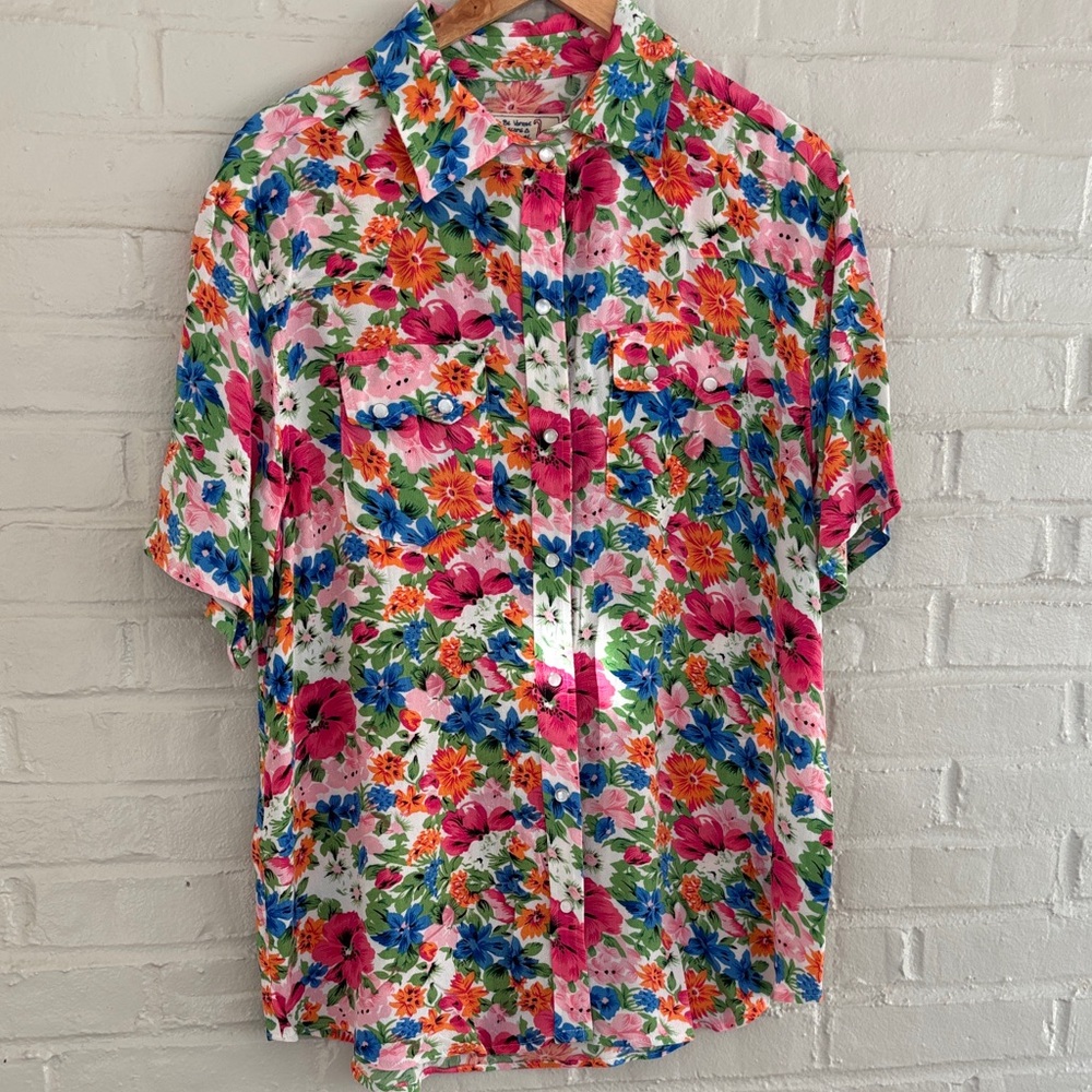 NWT Sandrine Rose Floral Button Down Shirt